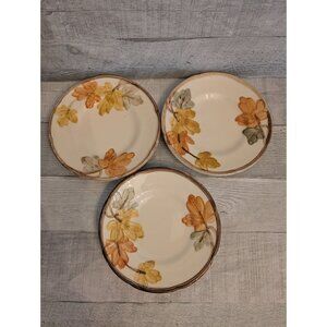 Set Of 3 Vintage Franciscan Autumn Leaf Saucer Plates 6.25" Ceramic Made In USA